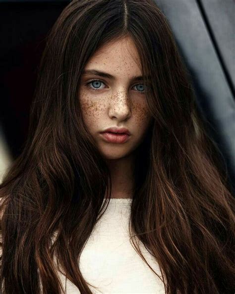 brown hair blue eyes female|More.